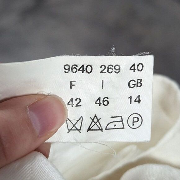 Vintage Gil Bret Size 14 White Double Breasted Jacket w Hood and Pockets - Picture 7 of 8